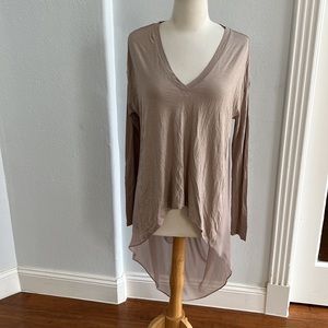BCBGMAXAZRIA Boho Flowy Asymmetric Blouse Top XXS‎ NWOT